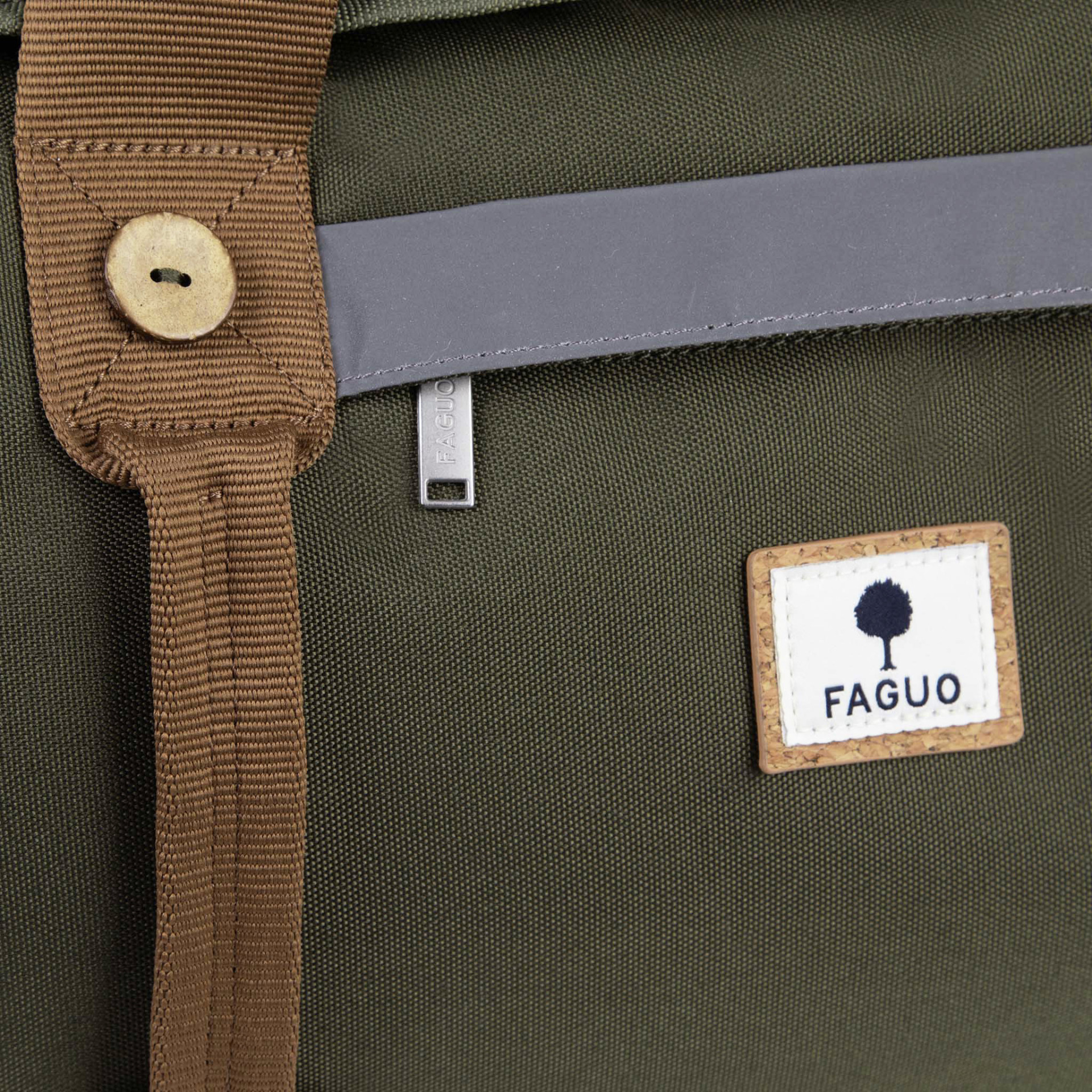 Sac de voyage kaki vegan polyester recyclé - modèle big duffle
