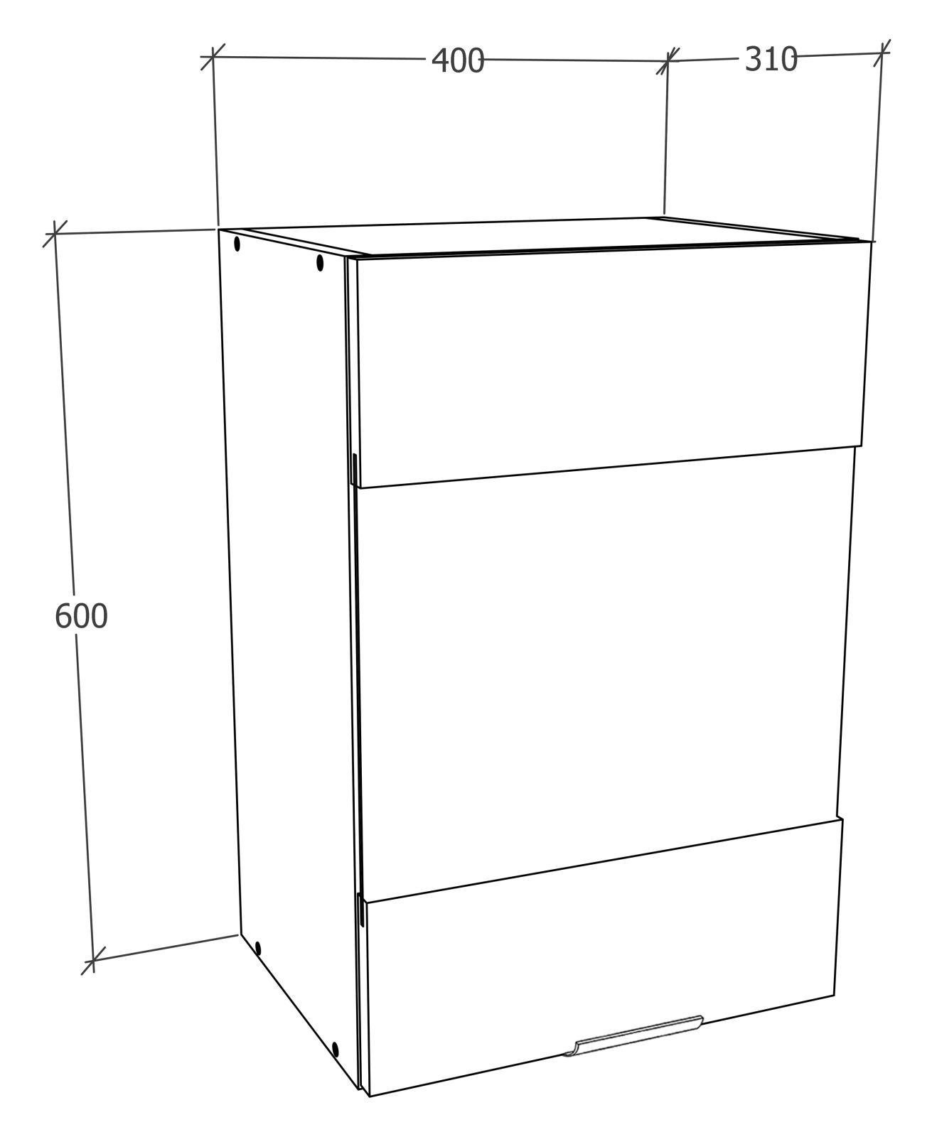 Hängeschrank FASOLA - weiß - Honig Eiche - mit Glaseinsatz - 40 cm