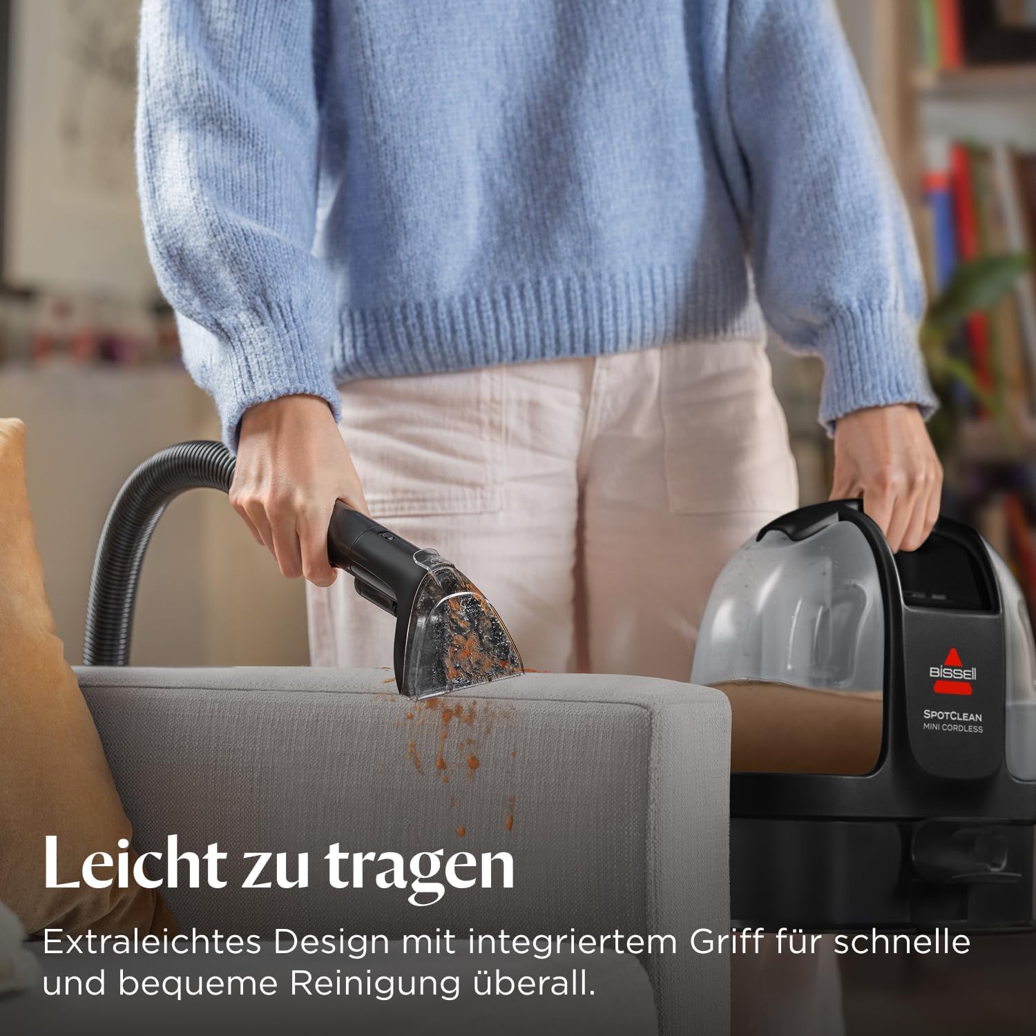 BISSELL SpotClean Mini Kabelloser Polsterreiniger Gerät, Tragbarer Teppichreiniger, Ideal für schnelle Reinigungen, Kompakt & Leicht Waschsauger, Mobiler Nasssauger für Auto, Boot, Sofa & Mehr, 40651