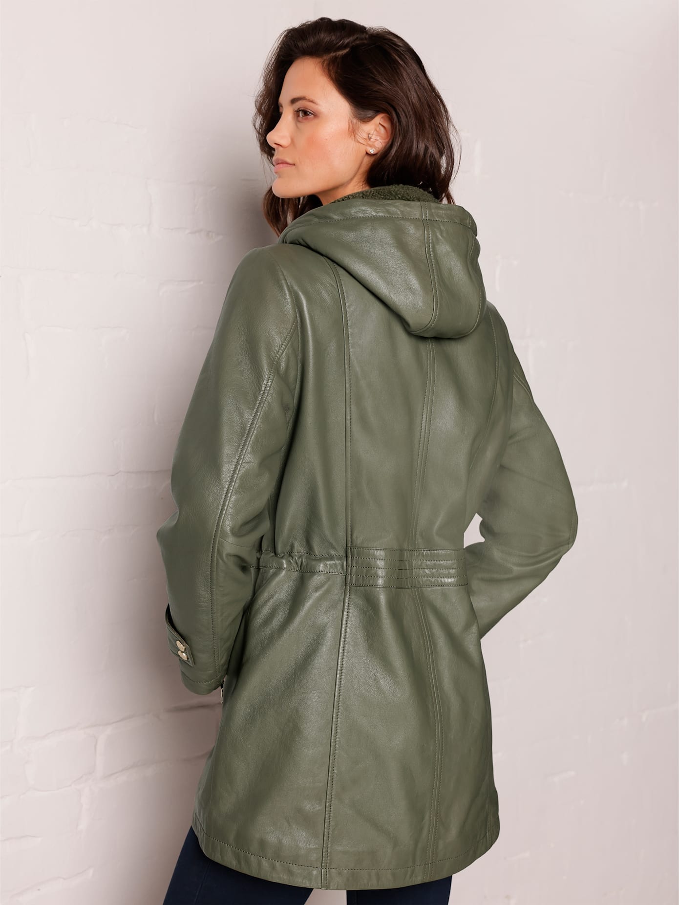 Mainpol Lederjacke mit Kapuze