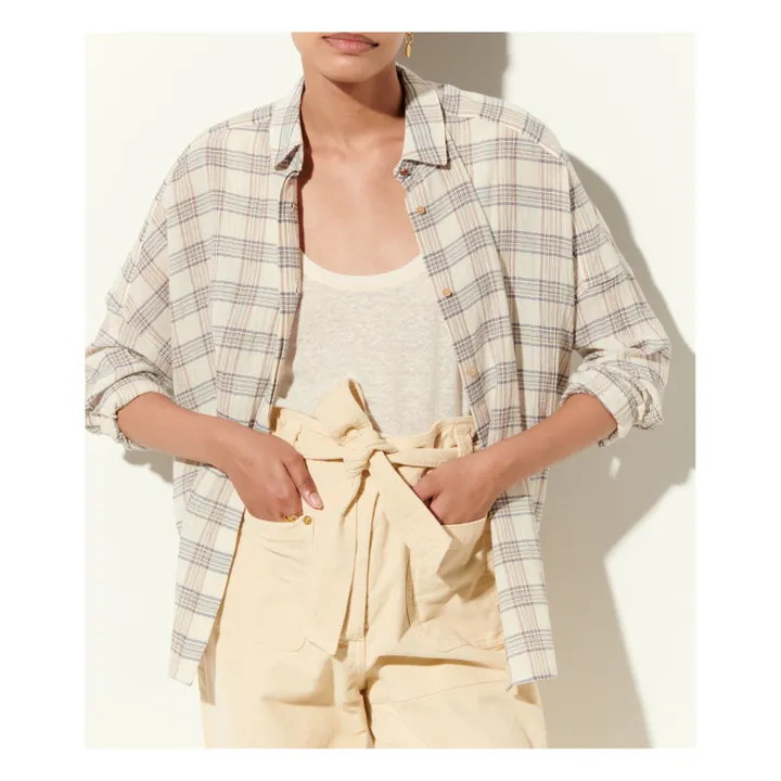 Sessùn Chemise Delima Carreaux | Ecru