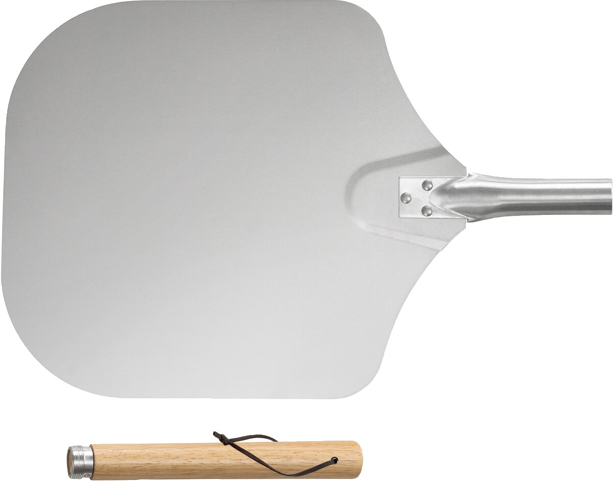 Heidenfeld 5in1 Pizza-Set, Pizzastein, 2in1 Pizzaschieber, Pizzaschneider, Holzgriffe, Pizza-Zubehör