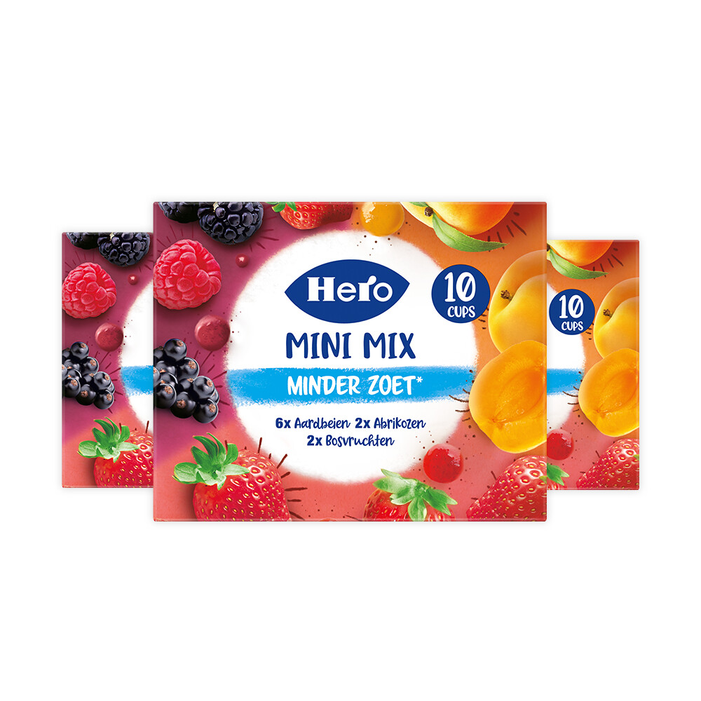 3x Hero Jam Minder Zoet Variatie Cups 10x20 gr