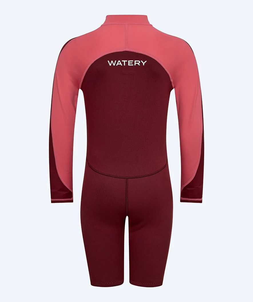 Watery UV våddragt til børn - Calypso Langærmet - Rød/pink