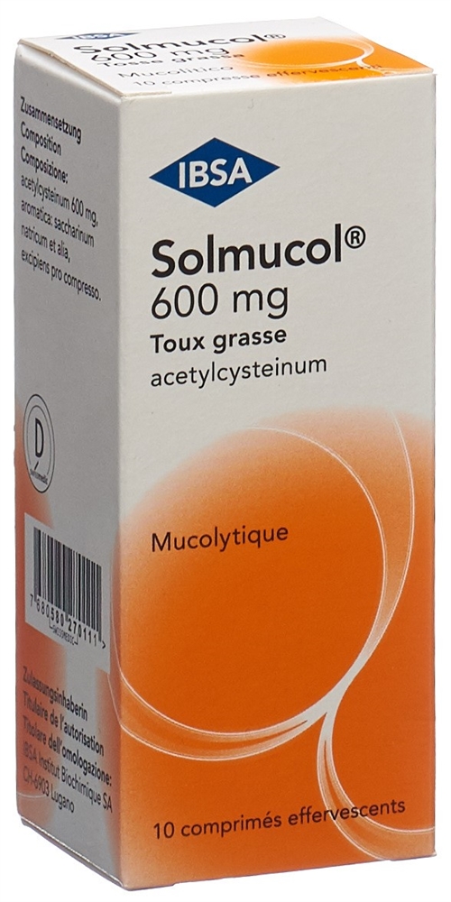 SOLMUCOL Erkältungshusten 600 mg<br>10 Stück, Dose, Brausetablette