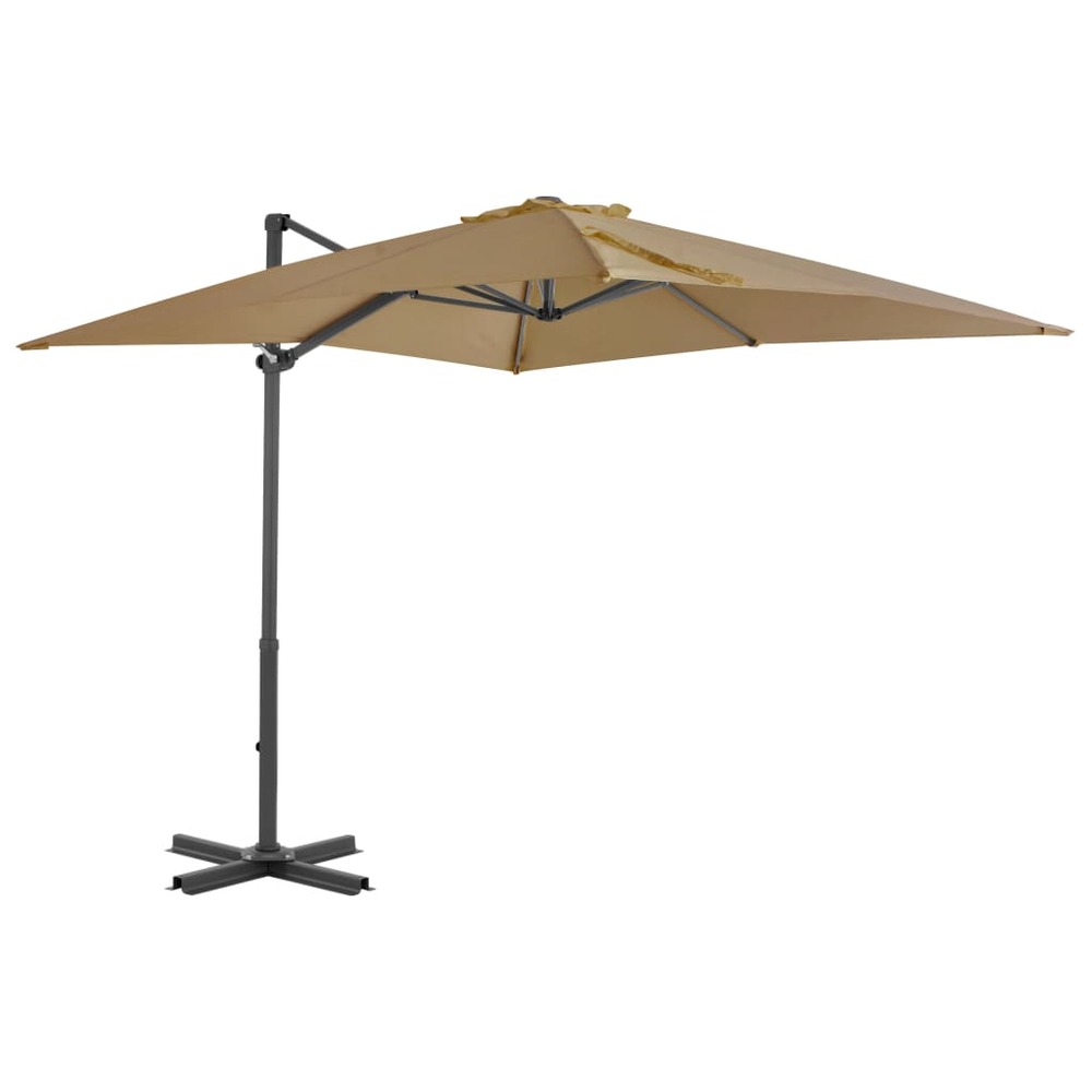 Parasol d'extérieur avec base portable 2,5 x 2,5 cm taupe