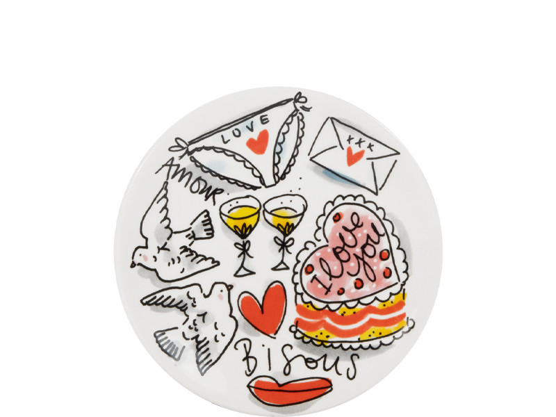 Bord 12cm Valentijn Bisous