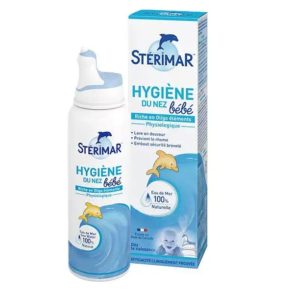 Solução de água do mar Sterimar Baby para bebês de 0 a 3 anos, 100ml