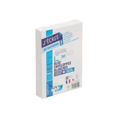 GPV - 50 Enveloppes précasées C6 114 x 162 mm - blanc - bande auto-adhésive
