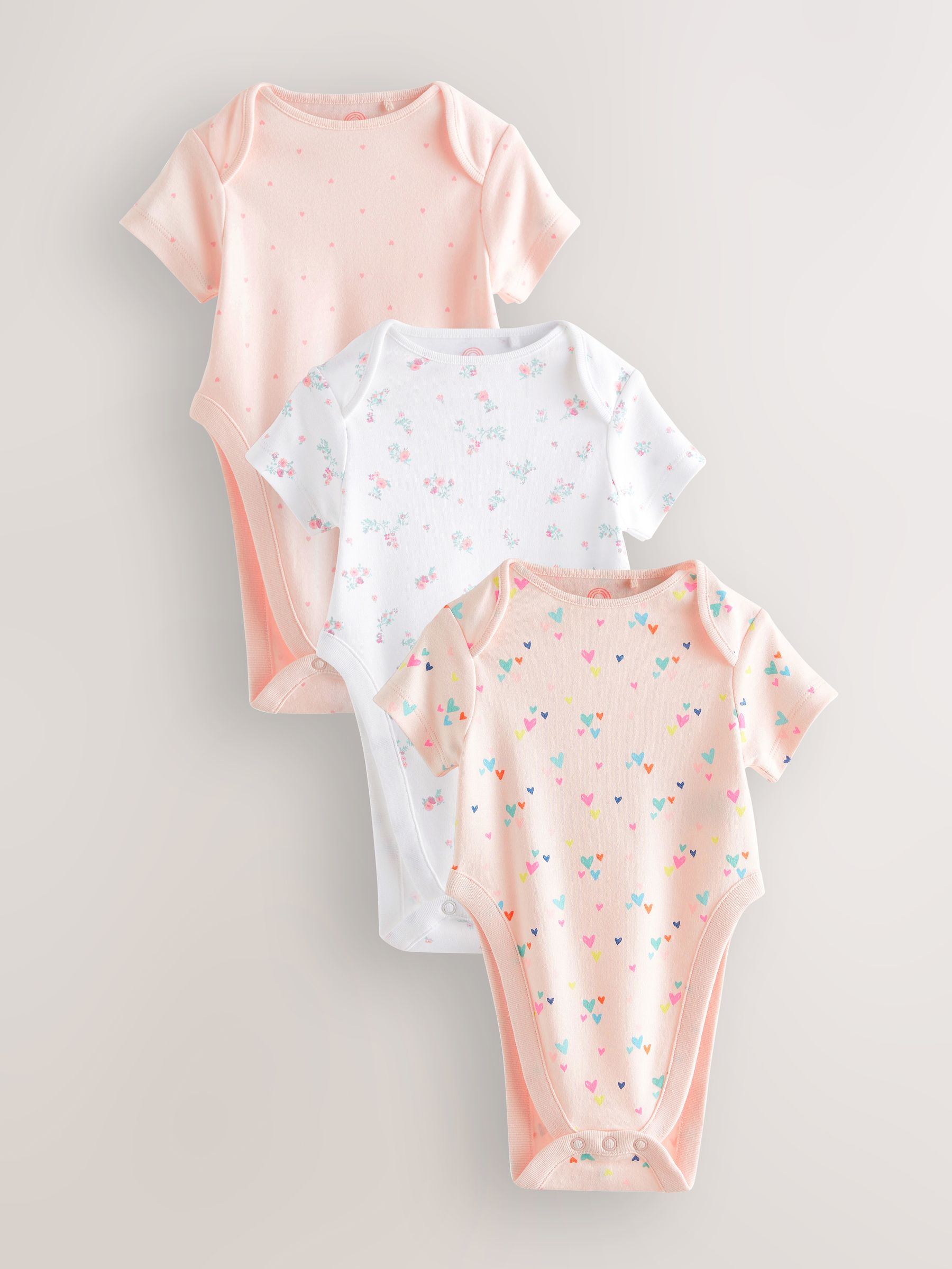 Roze - 3 Pack Hip Dysplasia Short Sleeve Baby Bodysuits