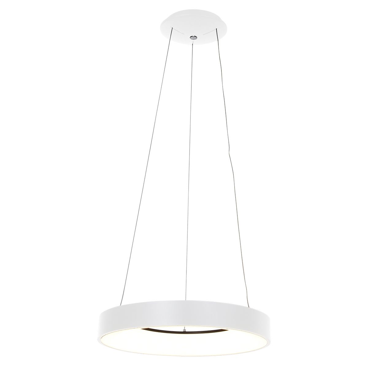 Design hanglamp wit incl. LED dimbaar - Ringlede