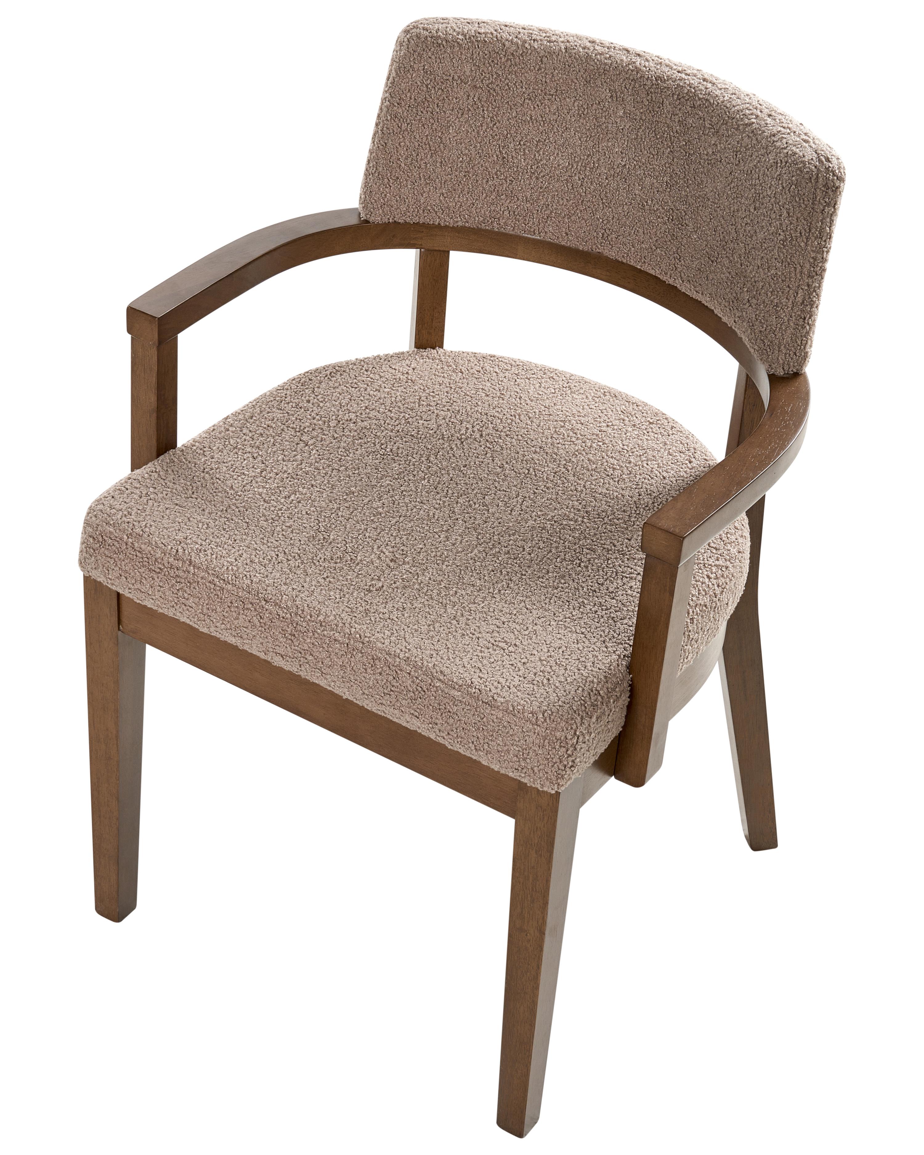 Set van 2 eetkamerstoelen DALBO Bouclé Donkerbruin/taupe