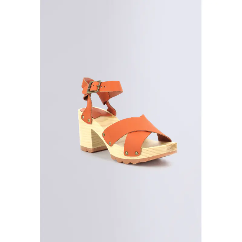 KICK WISE ORANGE BRIQUE SANDALES Cuir Femme