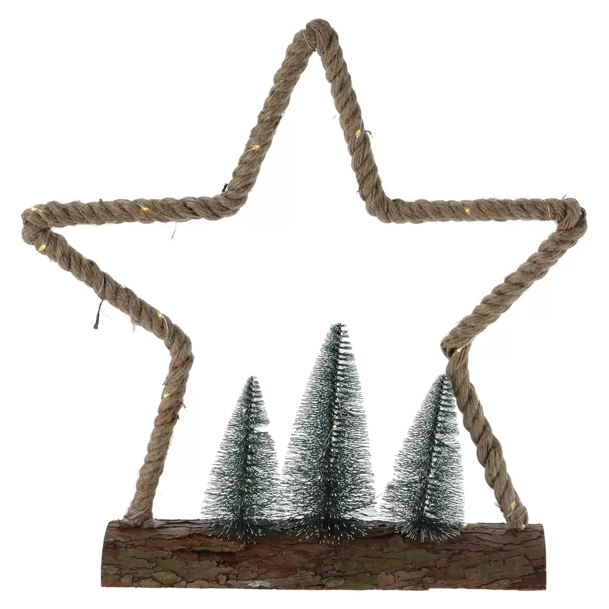 LED Figur Juteseil Bunt