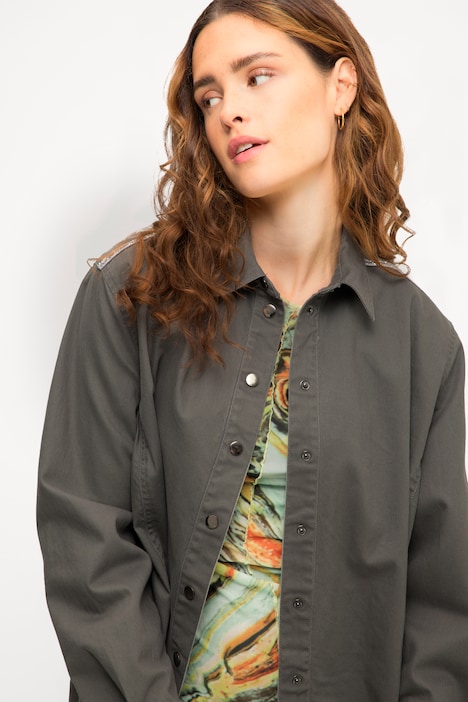 Hemd, oversized, Glitzer Zierbänder, Hemdkragen, Langarm