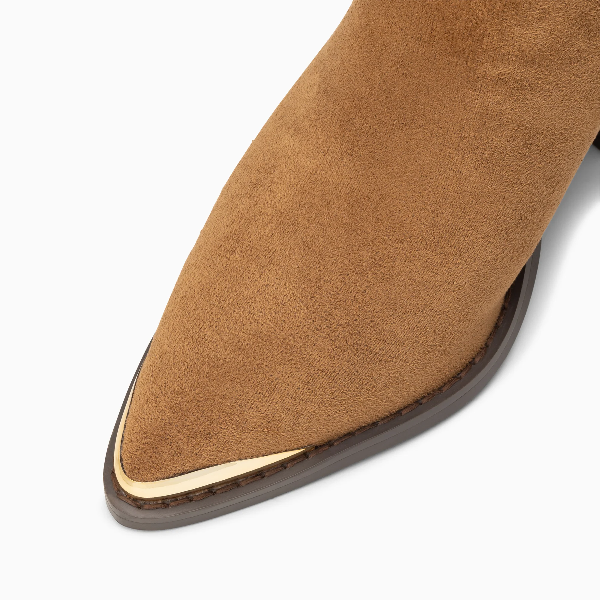 Bottines-Bottines santiags Jenn camel à talon