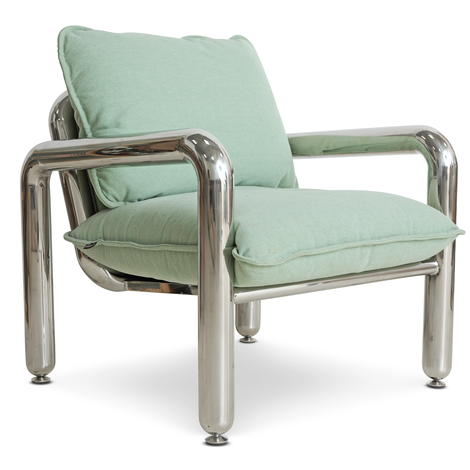 Fauteuil chrome canvas mint