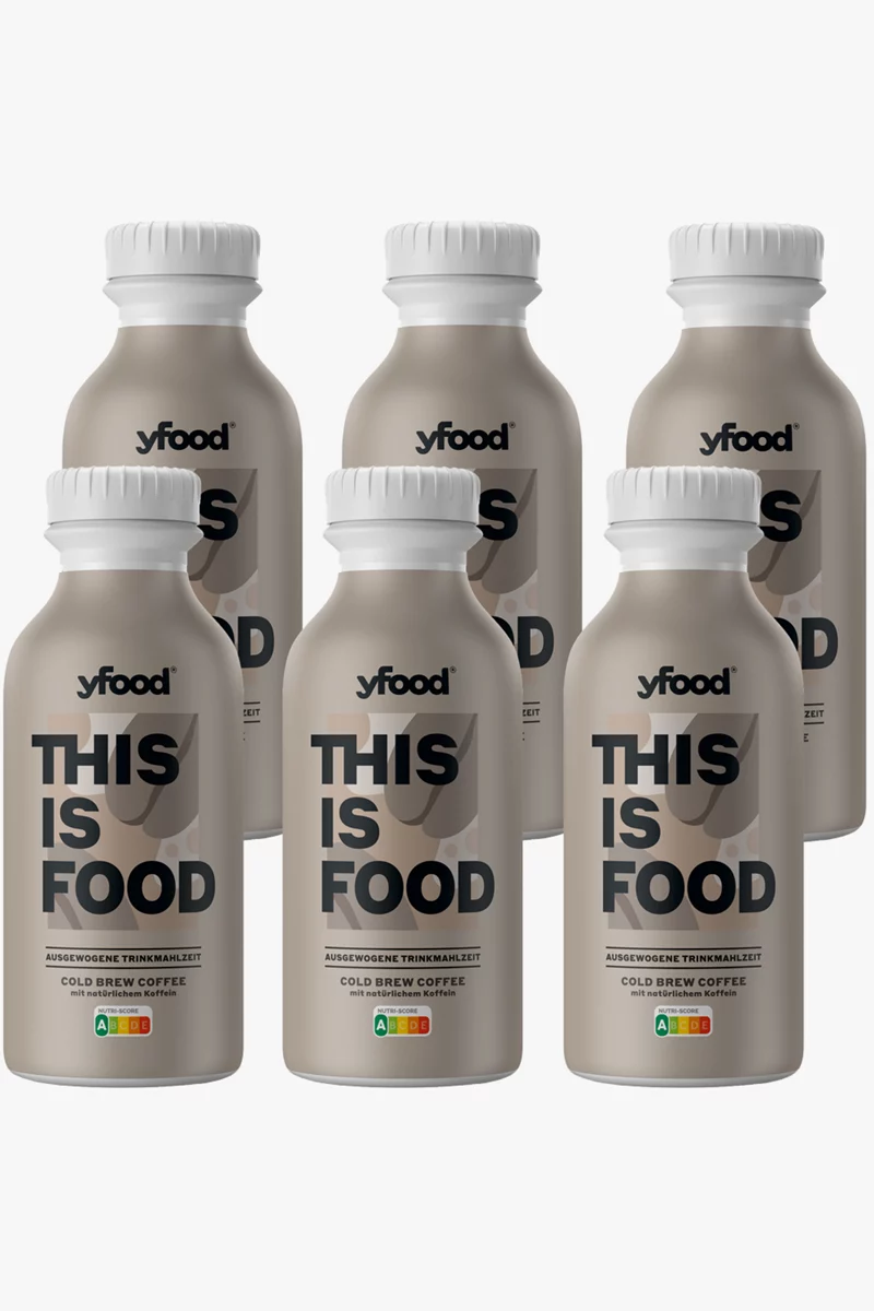 yfood Classic 6 x 500 ml Cold Brew Coffee Trinkmahlzeit