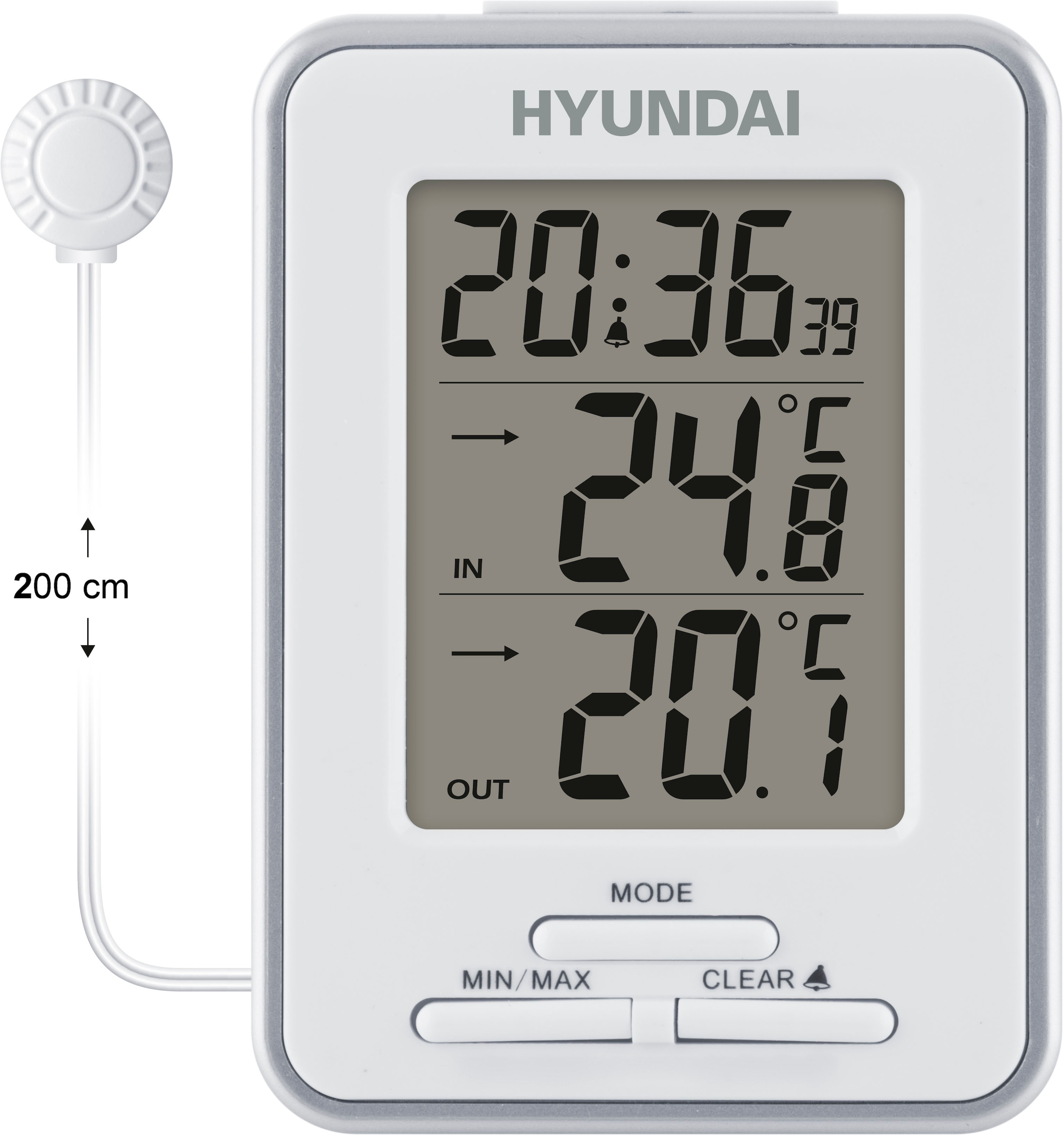 Hyundai Wetterstation »Hyundai WS1021« (mit Aussensensor) Wandhalterung und Standfunktion