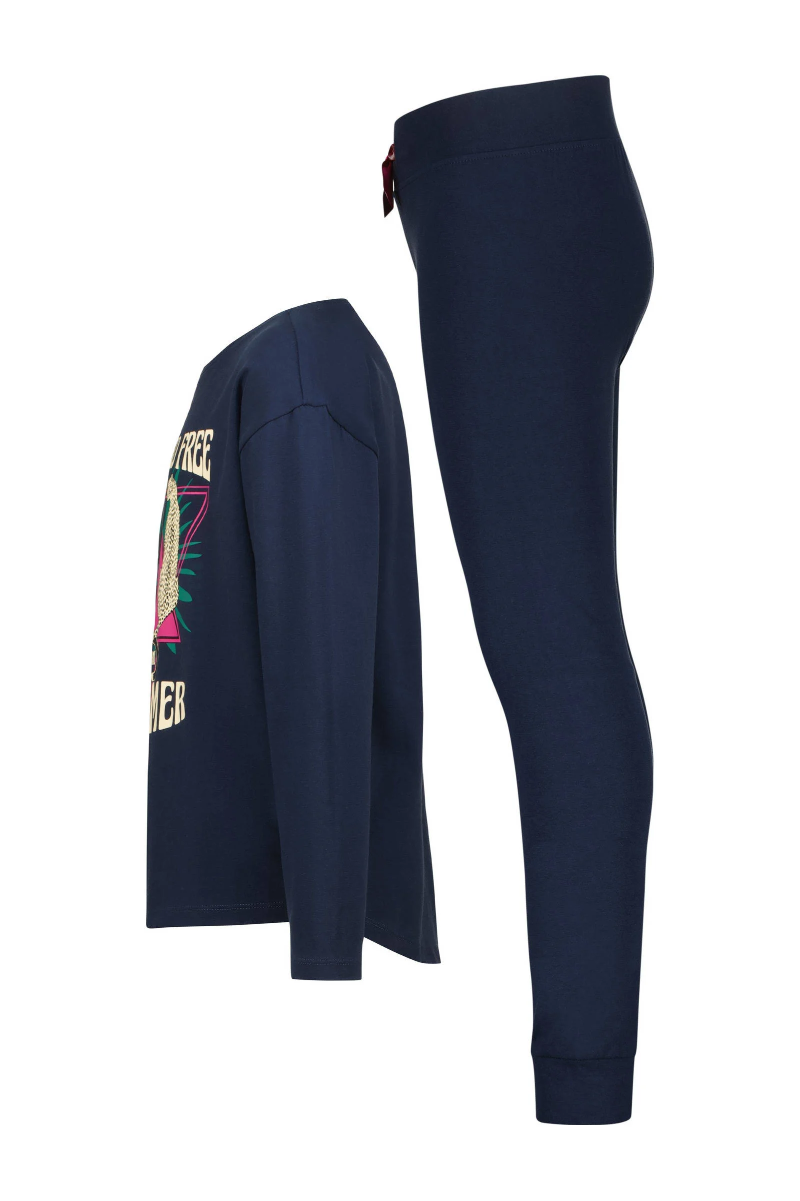 Vingino pyjama Wayra met printopdruk donkerblauw