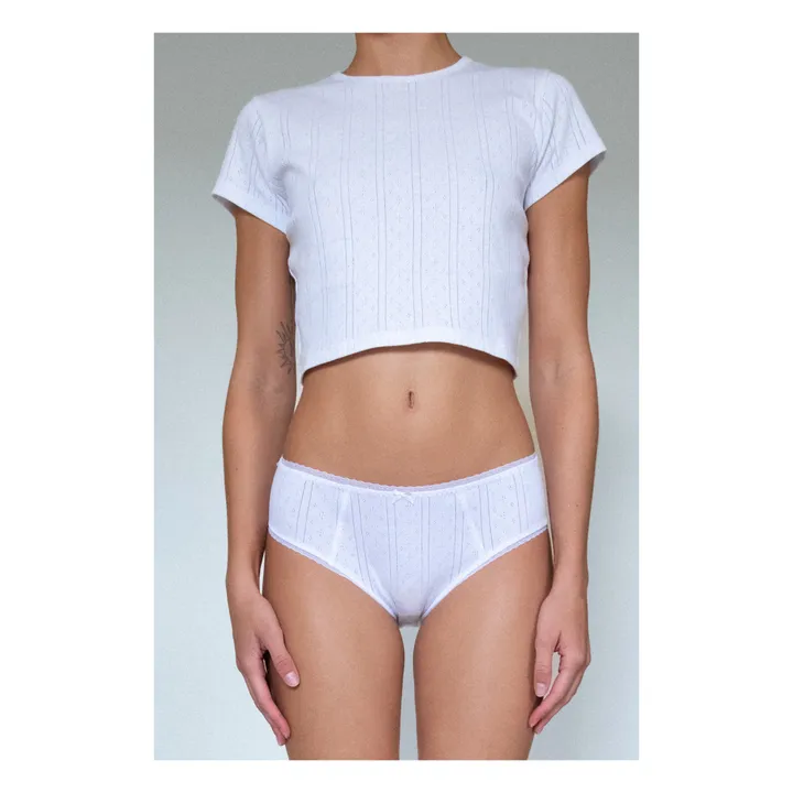 Cou Cou Intimates T-Shirt Baby Pointelle Coton Bio | Blanc