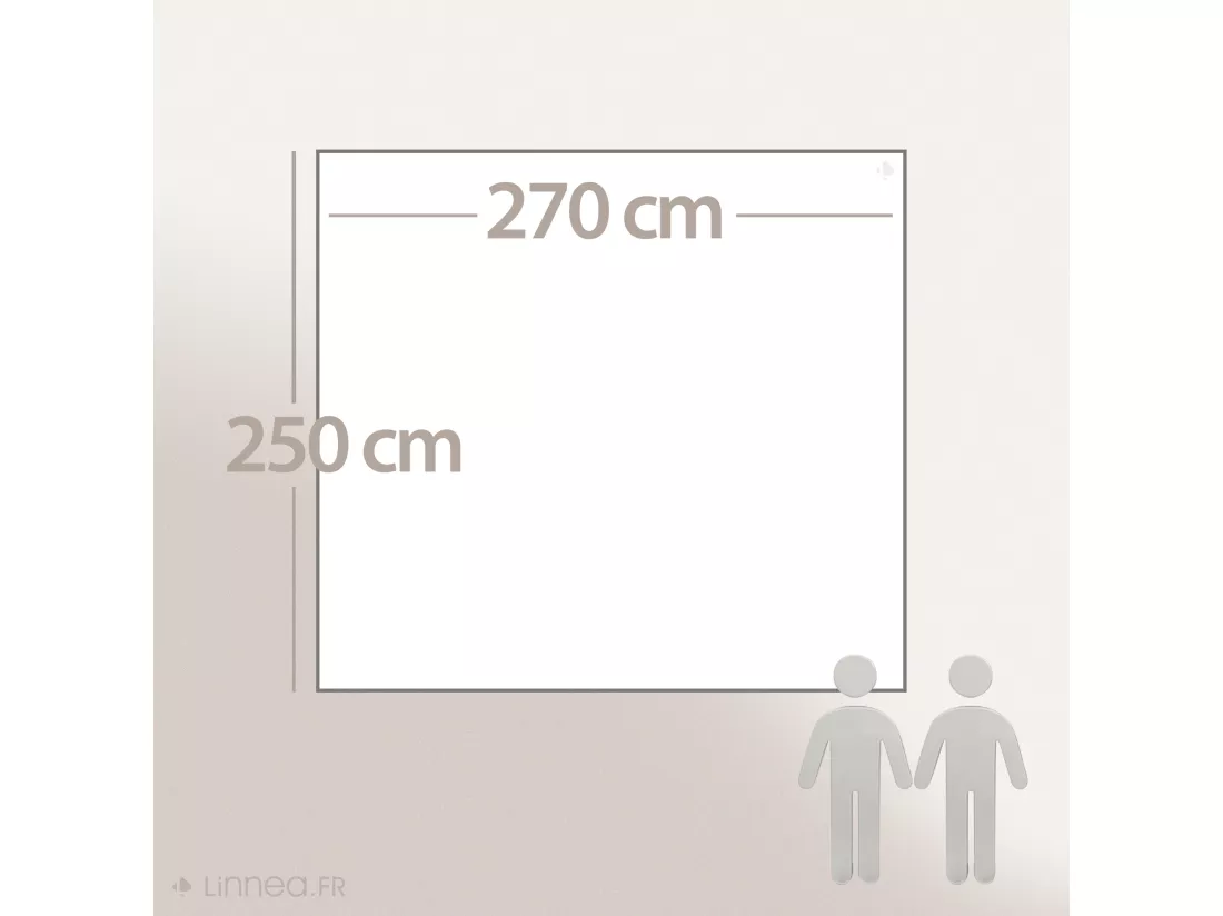 Dessus de lit 270x250 cm en coton lavé SEVILLE gris bronze