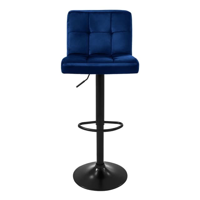 Barstol 2 stk. blå fløjlsbeklædt, 63-83cm ML-Design