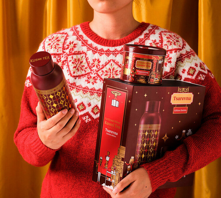 Coffret cadeau 1 boite Tsarevna 120g + 1 gourde - Kusmi Tea
