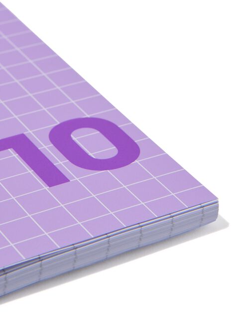 cahiers lilas A4 quadrillés 10 mm - lot de 3