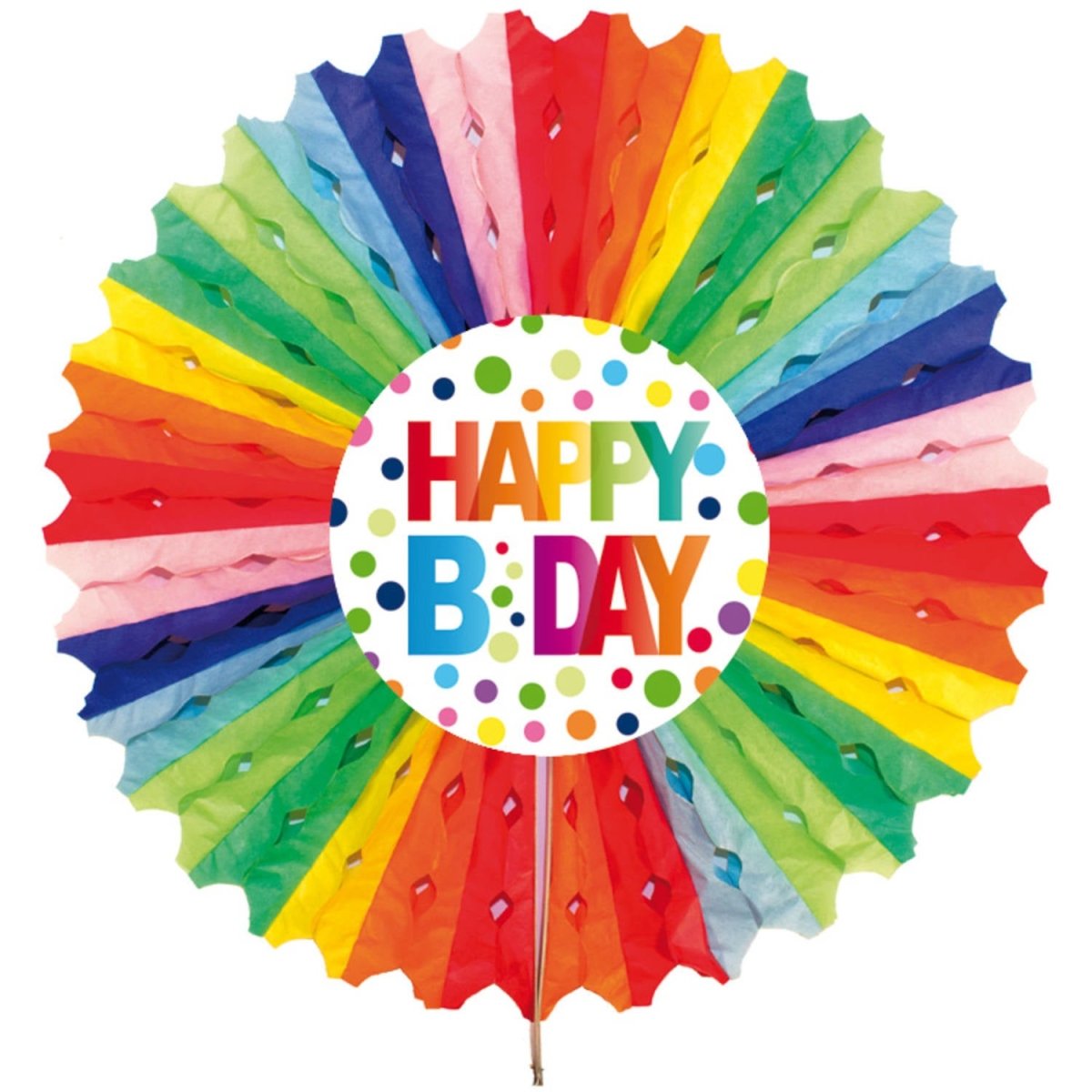 Verjaardag Waaier Happy Birthday Stippen 30cm