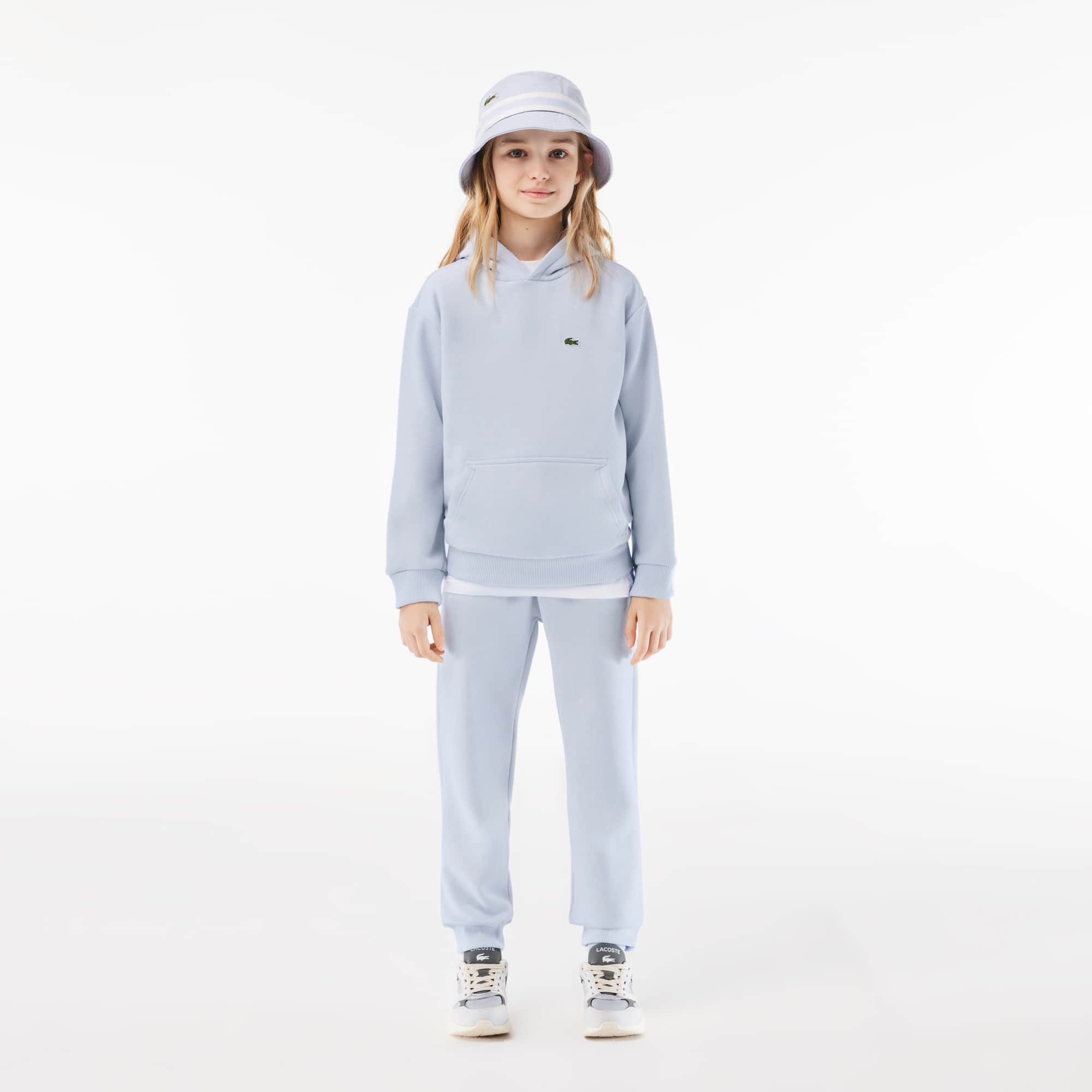 Sweatshirt à capuche enfant en molleton de coton biologique Pullovers & Sweatshirts - Bleu - Lacoste - Enfant