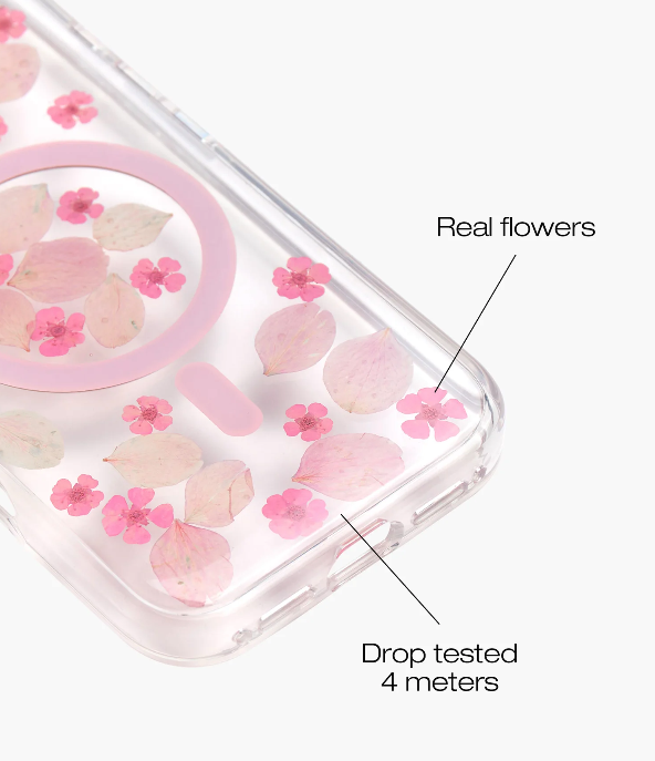 iPhone 16 MagSafe Hardcase Hülle Clear Case Recycled (IDCLCMS-I2461-548) - Cherry Blossom