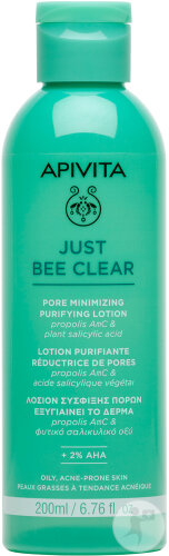 Apivita Just Bee Clear Lotion Purifiante Réductrice Des Pores Flacon 200ml