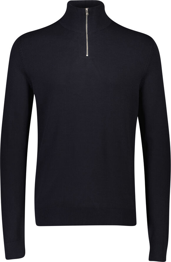Lindbergh Ecovero half zip L/S knit Blå