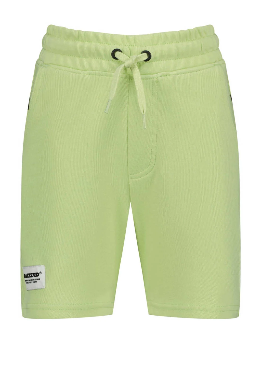 Raizzed sweatshort Rosh met logo licht limegeel