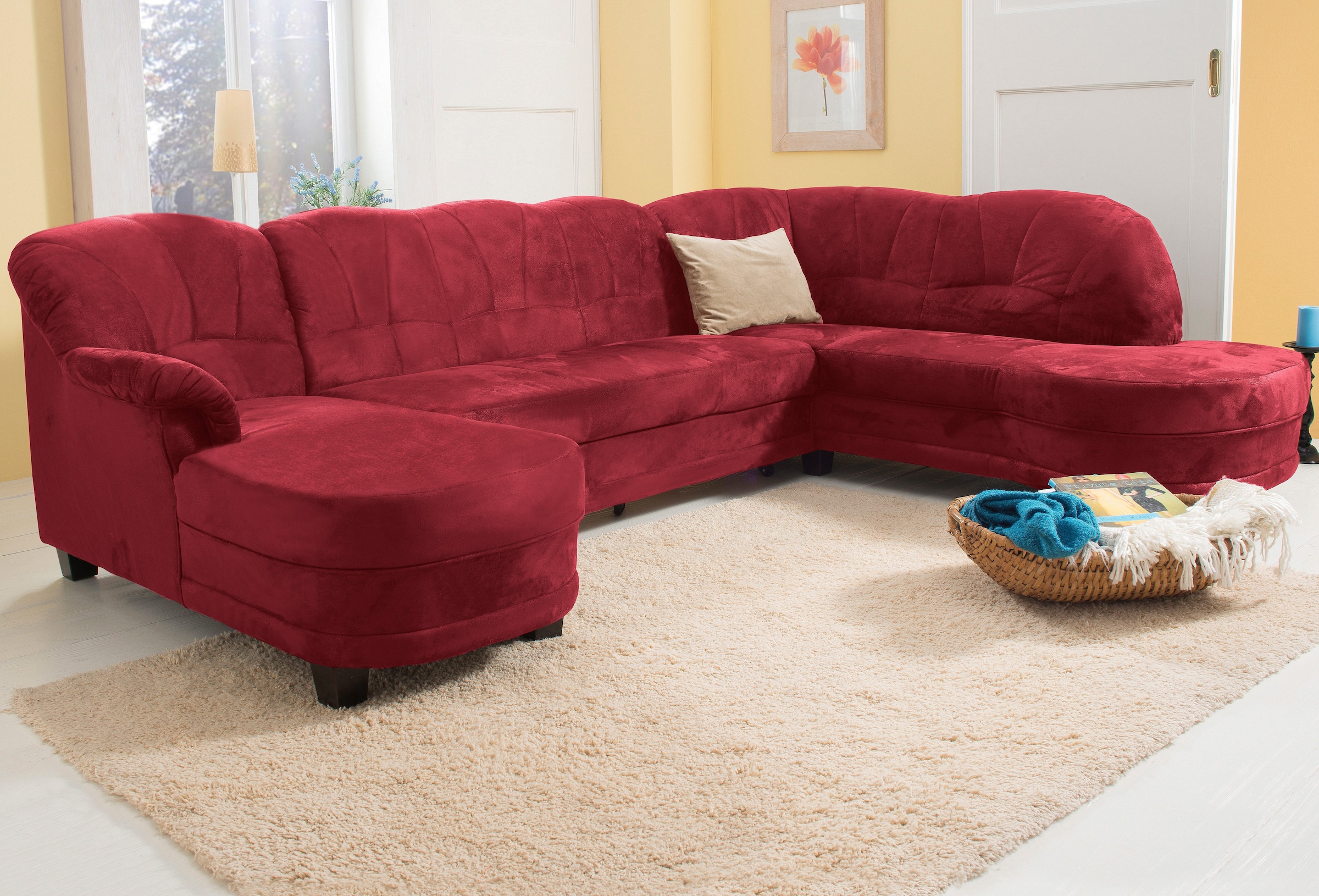 Home affaire Wohnlandschaft »Camelita, viel Platz, bequem und zeitlos, Breite 289cm, U-Form« wahlweise mit Bettfunktion
