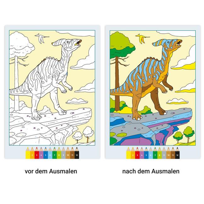 Ravensburger CreArt Malen nach Zahlen ab 7: Dinosaurier, Malbuch, 24 Motive