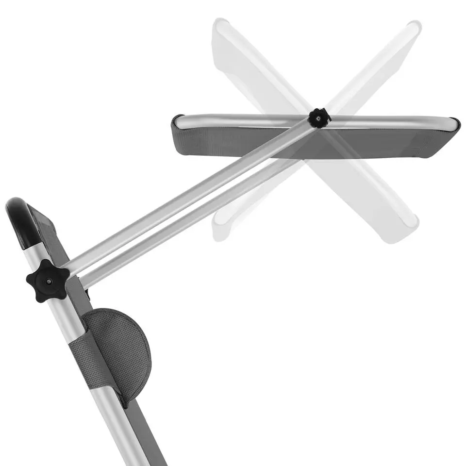 tectake Ligbed Lorella gestoffeerd, inklapbaar, Grijs