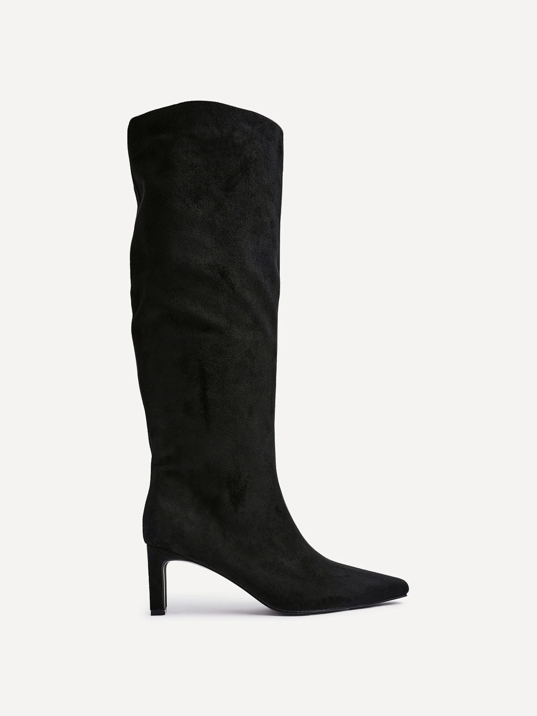 Zwart chroom - Linzi Uptown Slim Block Heel High Leg Boots