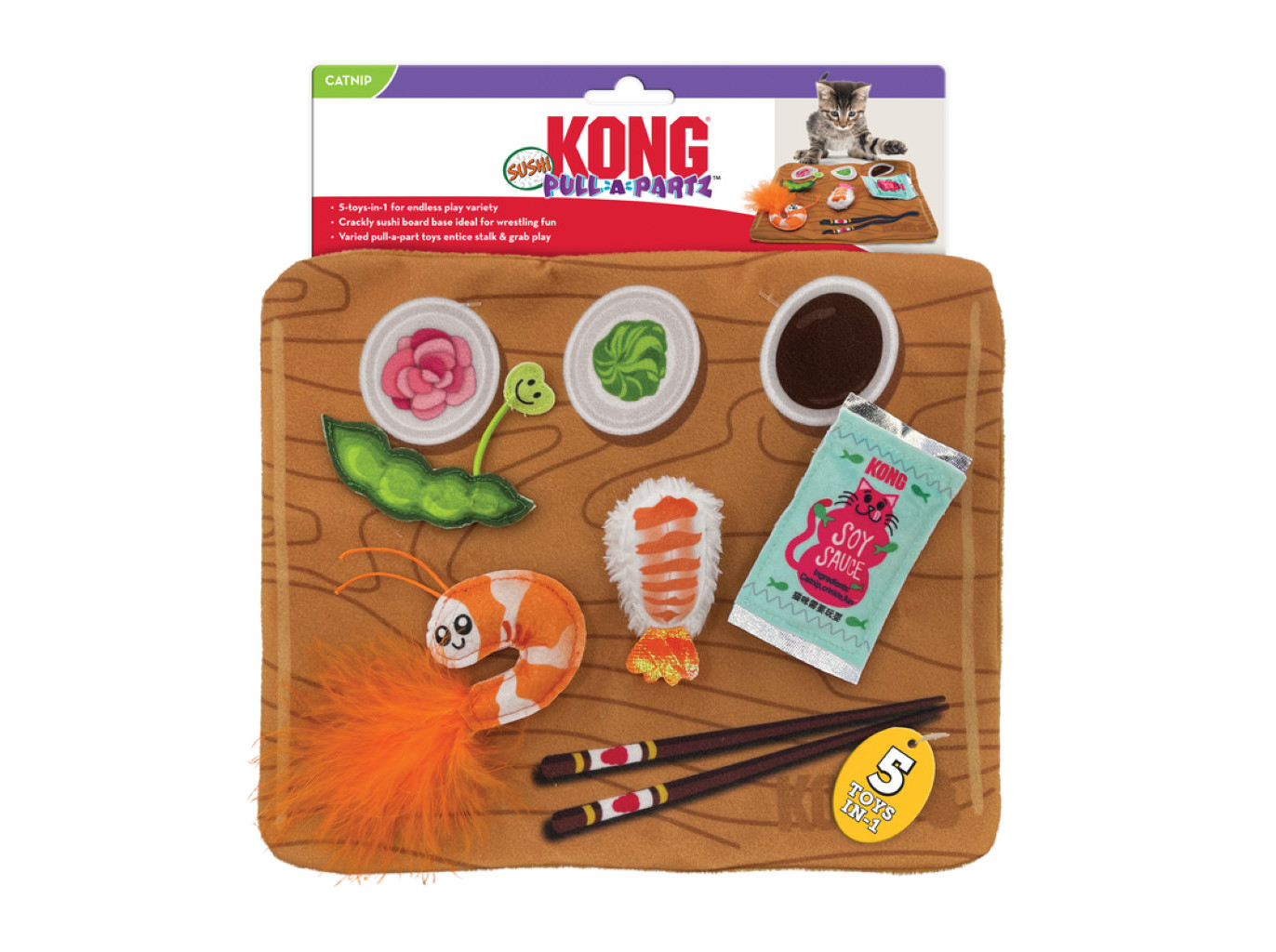 BRINQUEDO PARA GATO KONG PULL-A-PARTZ SUSHI