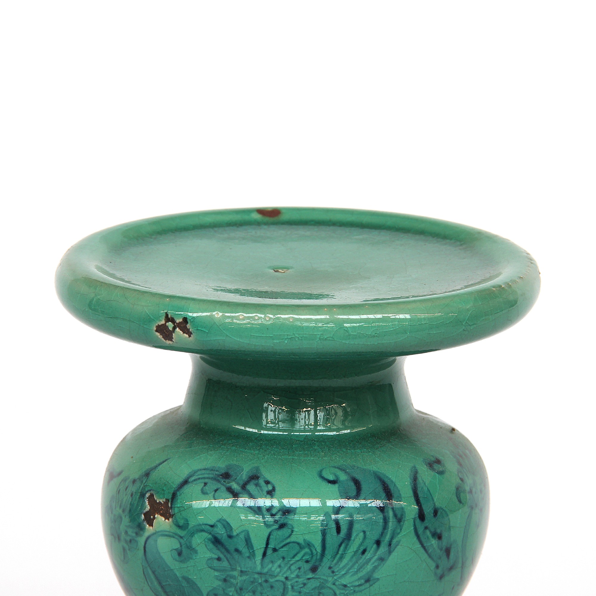 Keramik-Kerzenhalter, mintgrün, Ø 13 cm, H 18 cm von fischer's lagerhaus