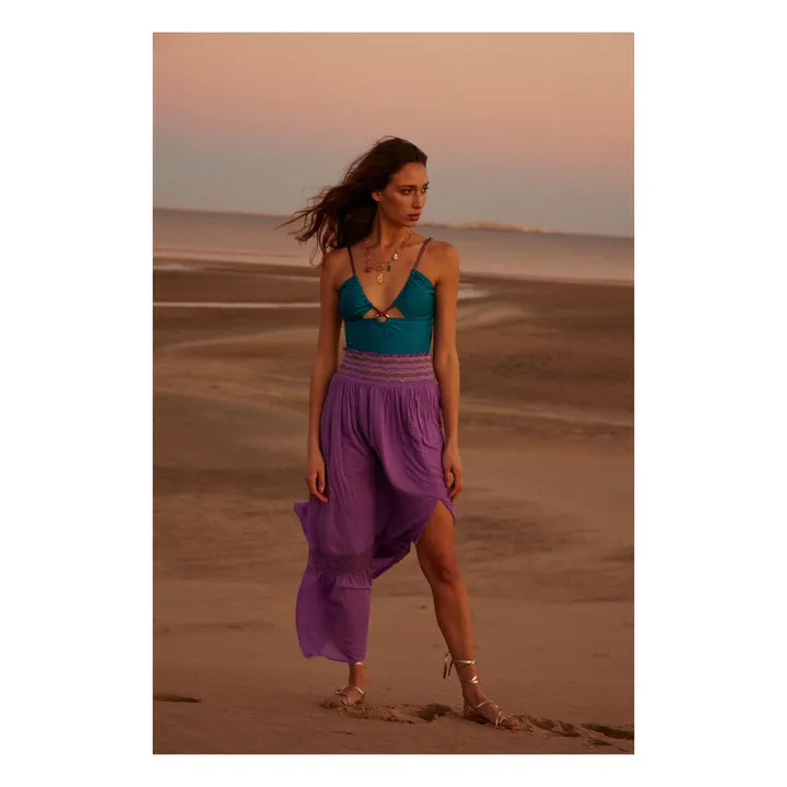 Alma Deia Jupe Longue Brodée | Violet