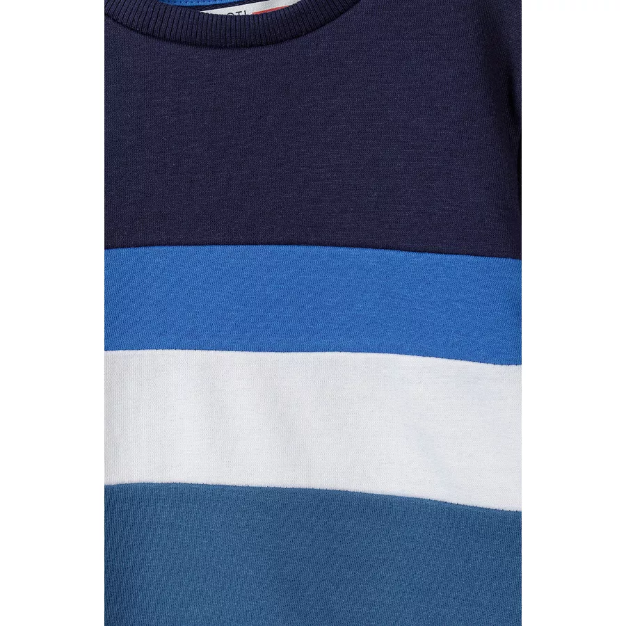MINOTI Sweatshirt und Shorts im Set DunkelblauWeiß
