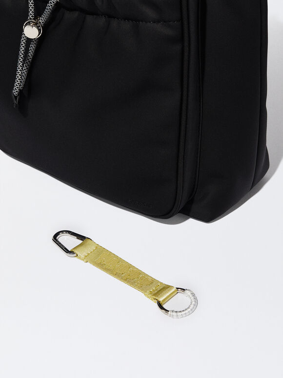 Mochila para laptop de 15 polegadas - Efeito nylon - Preta
