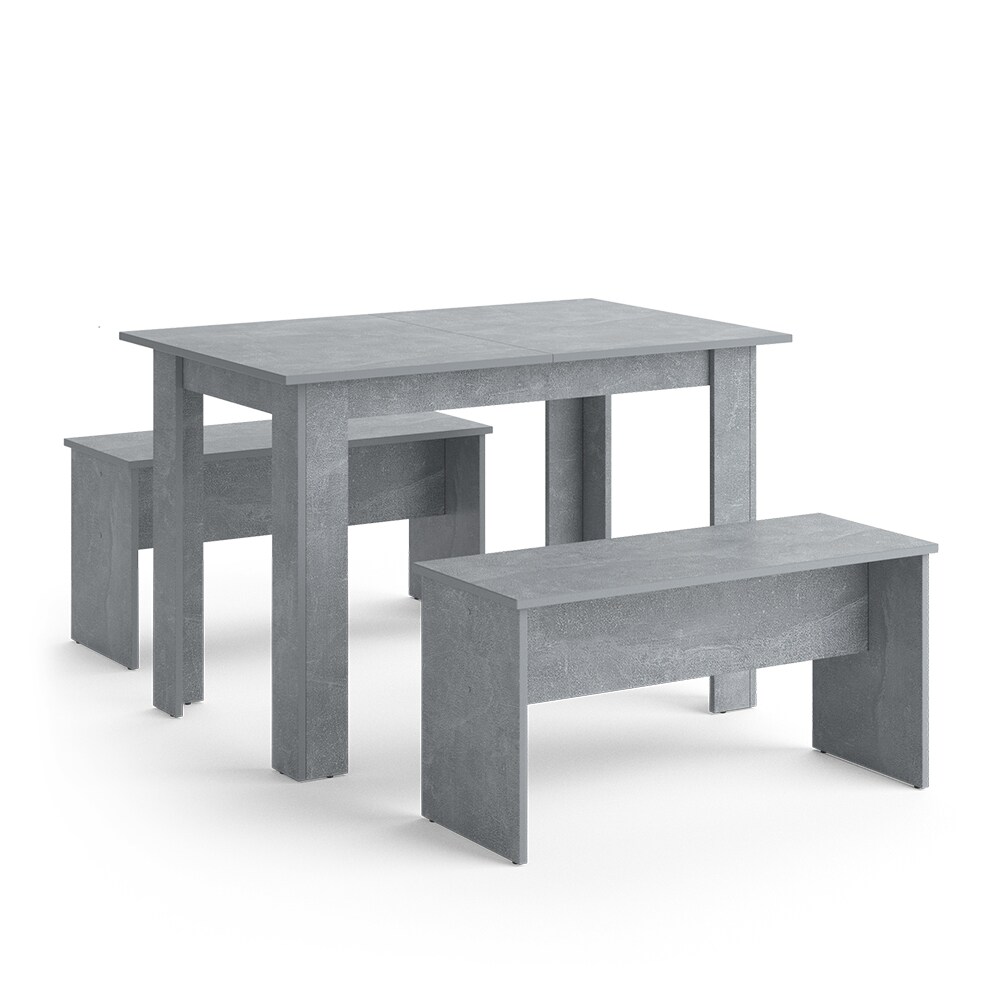Vicco Tischgruppe Sitzgruppe Esszimmer Sentio Esstisch Sitzbank Beton 110 cm