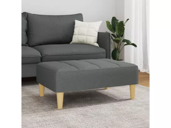 Repose-pied gris foncé 77x55x31 cm tissu