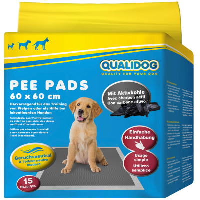 QUALIDOG Puppy Pee Pads mit Aktivkohle 15Stk. 60x60cm