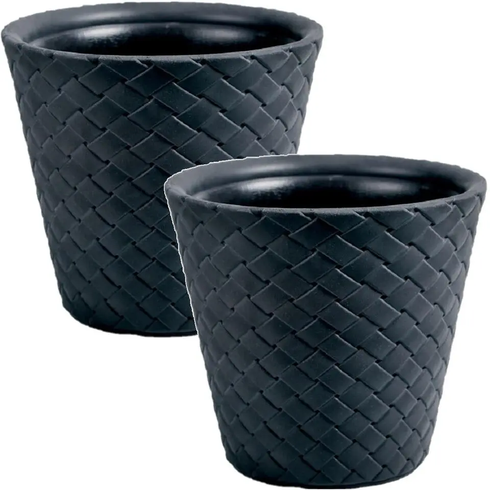 Prosperplast Bloempot Matuba - antraciet - rotan - 52 l - 50 cm