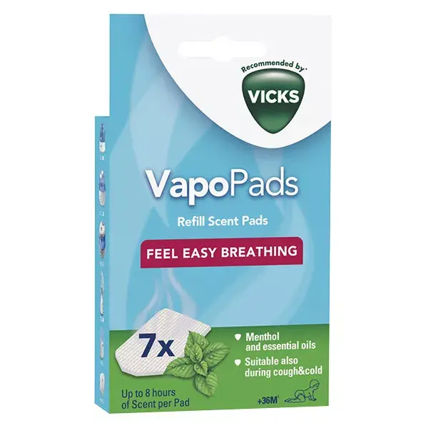 Comprimidos Vicks VapoPads sabor menta +36ml, 7 unidades