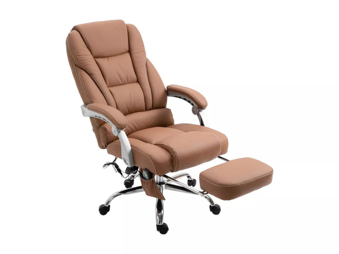 Chaise de bureau - Similicuir - Marron clair - Pacific